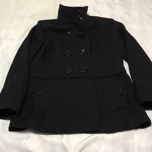 Black wool blend coat